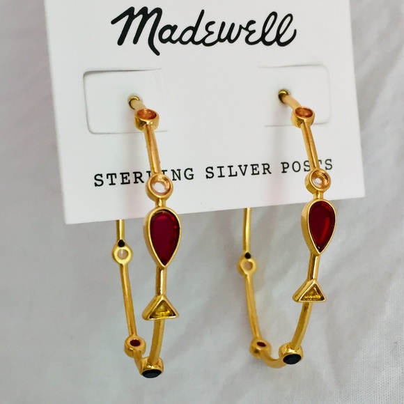 NWT Madewell Geometric Golden Oval Hoops - Picture 5 of 5
